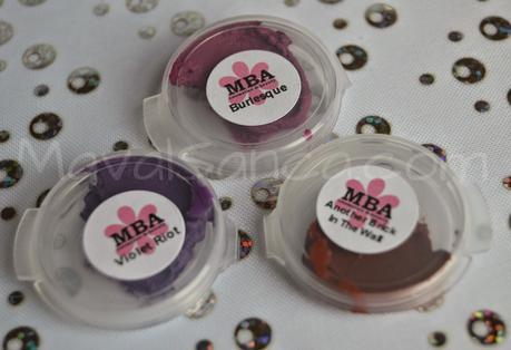 MBA Cosmetics Haul: Taupuccino - Heliotrope - Smoke Screen - Lovespell - Red HOT! - Cranberry - Violet Riot - Another Brick in The Wall - Burlesque