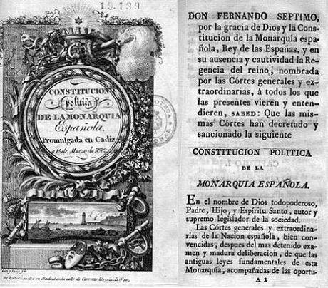 Primera página de la Constitución de 1812