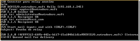Relay anónimo en Exchange 2010