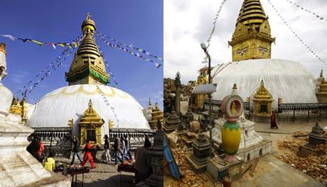 El antes y el después del terremoto en Nepal. (FOTOS)