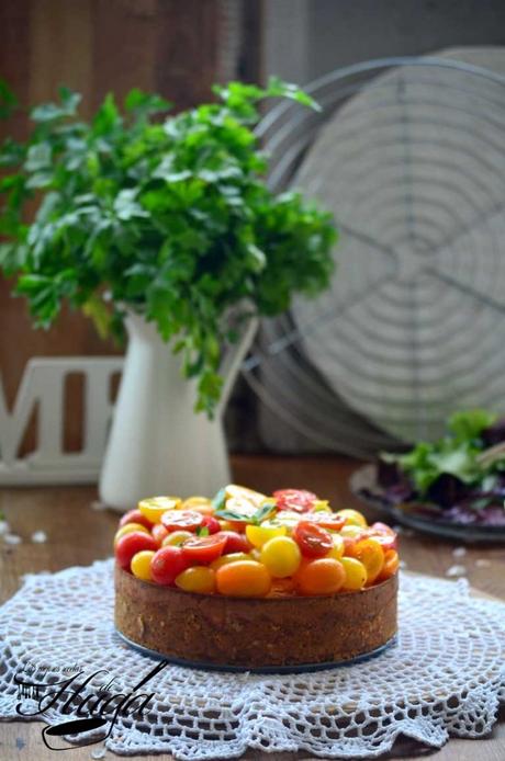 Cheesecake salado con tomates