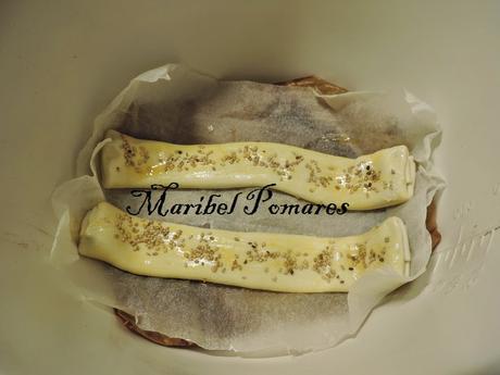 Cañas de hojaldre y nutella.