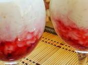Copas arroz leche coco mermelada fresa