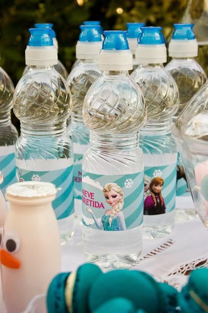 Diariodeco14: Candy bar Frozen por el cumple de la princesa - Etiquetas agua