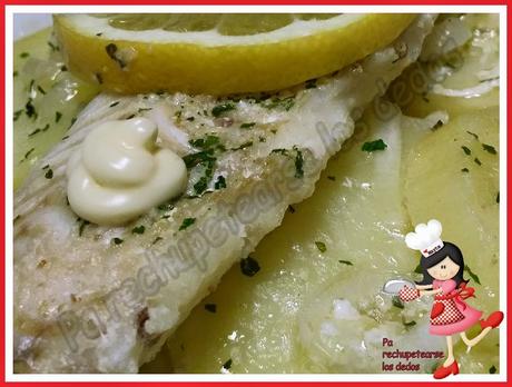 Rosada con patatas en microondas