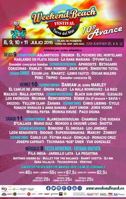 Weekend Beach Festival: Damian Marley, Corizonas, La Raíz, Macaco, Reincidentes, Supersubmarina, Sidonie, La Pegatina...