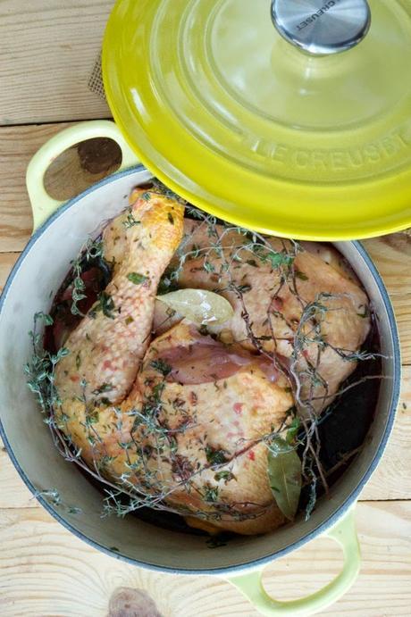 Coq au vin - acercamiento a Paul Bocuse Coq au vin - acercamiento a Paul Bocuse