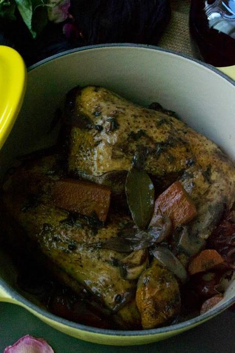 Coq au vin - acercamiento a Paul Bocuse Coq au vin - acercamiento a Paul Bocuse