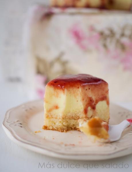 Tarta de queso con base de sobaos