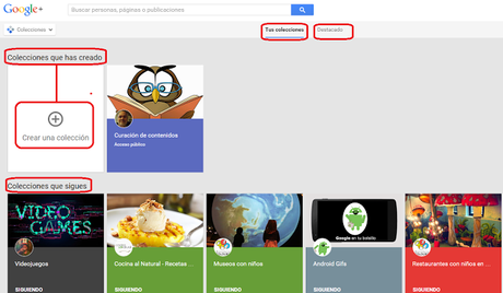 Collecciones, el Pinterest de Google Plus