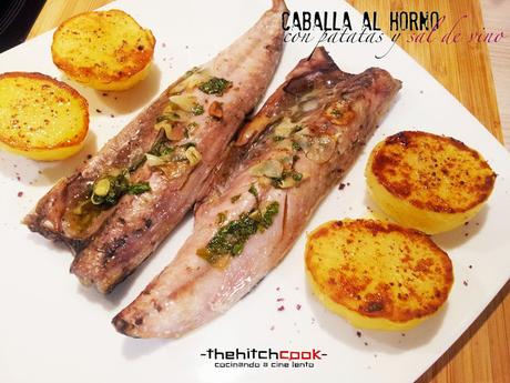 CABALLA AL HORNO CON PATATAS Y SAL DE VINO (Cena#81)