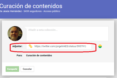Añadir un tiut a las nuevas Colecciones de Google +