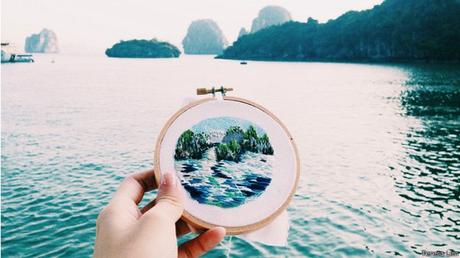La artista que borda fotos de paisajes alrededor del mundo