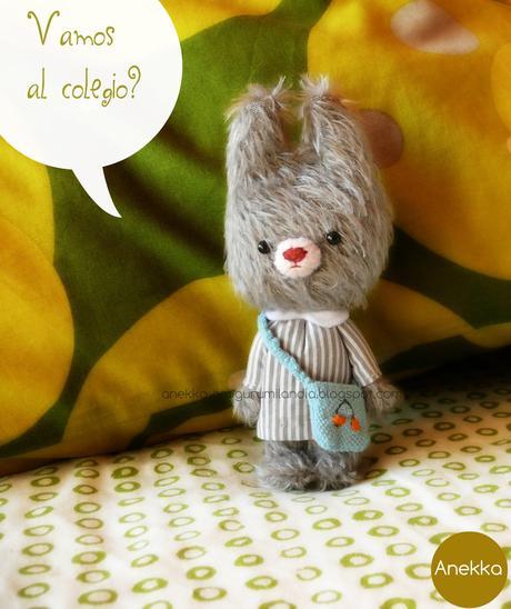 mohair, felt, cotton mohair teddy bear anekka handmade