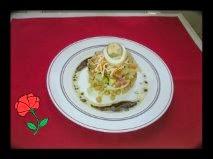 TIMBAL DE VERDURAITAS VARIADAS Y GARBANZOS CON MIX DE SALAZONES