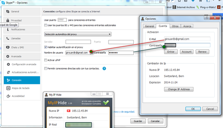 Ocultar tu IP en Skype utilizando servidor proxy de pago a alta velocidad