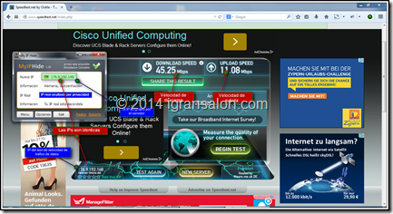 Esconder mi ip utilizando servidor proxy rapido.Buena velocidad de carga y descarga