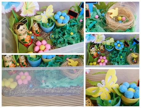 Materiales DIY: las Cajas sensoriales, Caja de la primavera