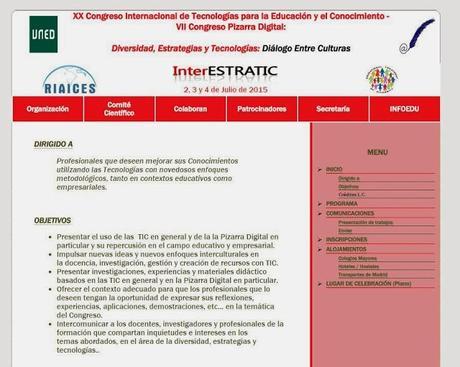 ABIERTO PLAZO INSCRIPCIÓN PARA EL XX CONGRESO INTERNACIONAL DE TECNOLOGÍAS PARA LA EDUCACIÓN Y EL CONOCIMIENTO, UNED 2015