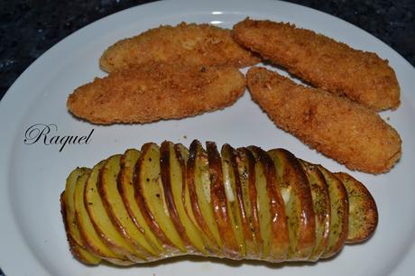 Patatas Hasselback con Nuggets de Pollo