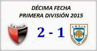 Colón:2 - Atlético Rafaela:1 (Fecha 10°)