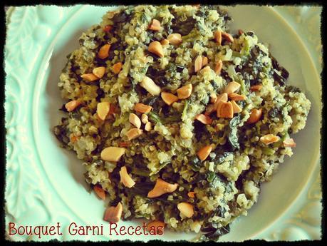 Salteado de quinua y espinacas