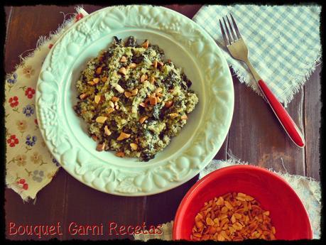 Salteado de quinua y espinacas