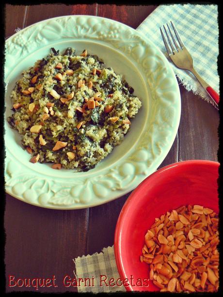 Salteado de quinua y espinacas