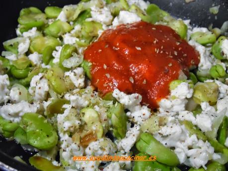 Pimientos Rojos Rellenos de Habas Frescas