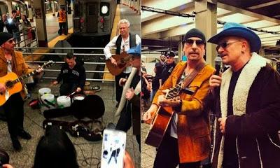 U2 actúa por sorpresa en el metro de Nueva York