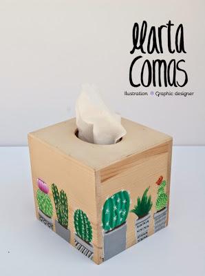 Caixa mocadors cactus/ Caja pañuelos cáctus