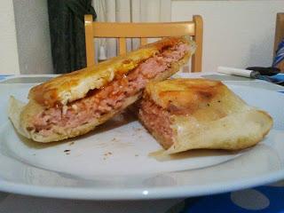 Hamburguesa con pasta Brick