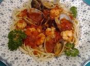 Tallarines gambas almejas