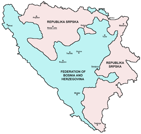 División territorial de Bosnia i Herzegovina tras los Acuerdos de Dayton