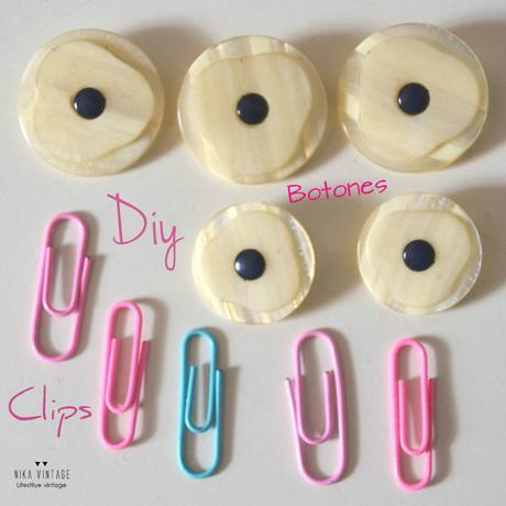 DIY, HAZLO TU MISMO, MARCAPAGINAS, LIBRETA, AGENDA, BOTONES, CLIPS