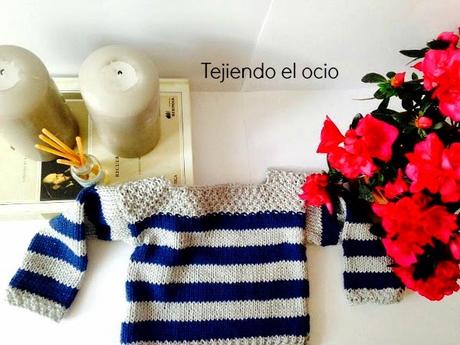 Jersey a rayas azul marino