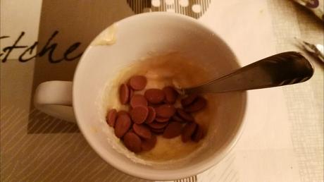 Mug cake de plátano y chocolate (SIN HUEVO)