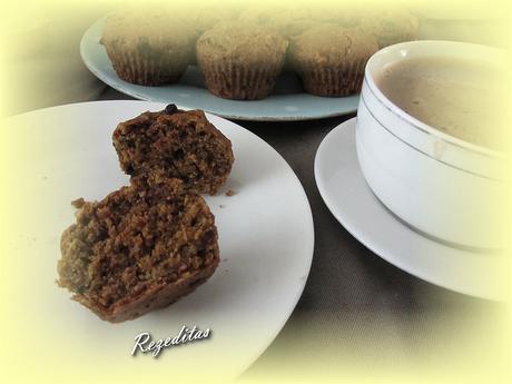 MUFFINS DE TEFF, CHOCOLATE Y NUECES