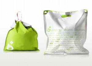 Bolsa biodegradable para mejorar los habitos de eliminacion de residuos/basuras