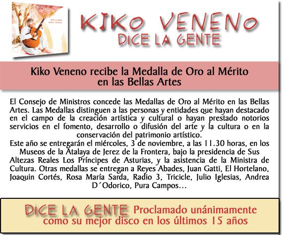 Kiko Veneno – medalla de oro al mérito en las Bellas Artes