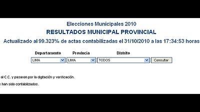 A UN MES DE LAS ELECCIONES MUNICIPALES AÚN NO TENEMOS LOS RESULTADOS AL 100%