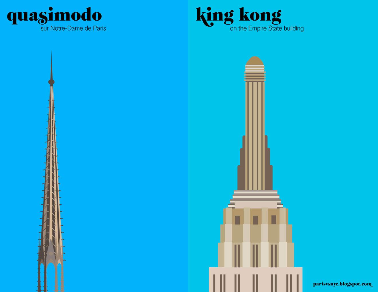 Ilustraciones Paris vs New York