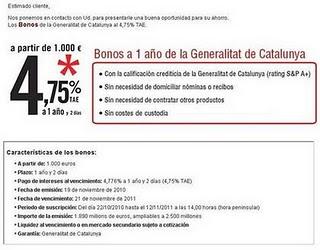 Necesito un experto: Bonos de la Generalitat