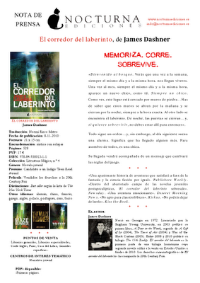 Información de 'El Corredor del Laberinto' YA A LA VENTA