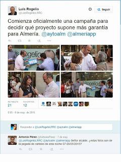 El alcalde de Almería bloquea en redes sociales a los ciudadanos que no le hacen la pelota