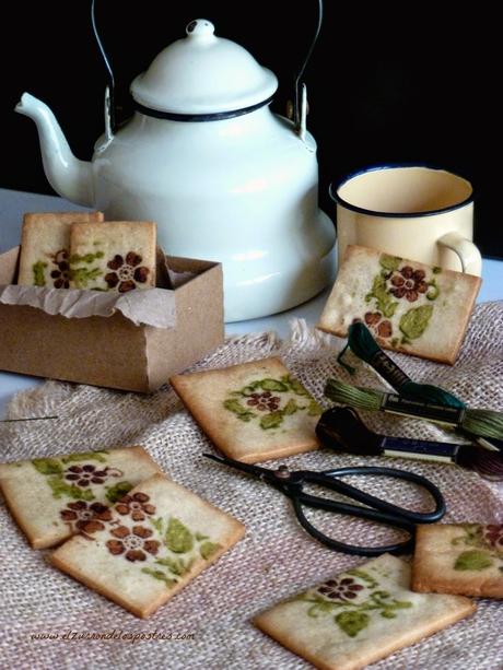 Galletas pintadas con Té Matcha y Cacao