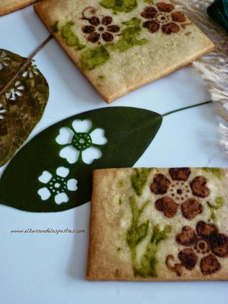 Galletas pintadas con Té Matcha y Cacao