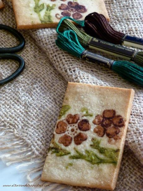 Galletas pintadas con Té Matcha y Cacao