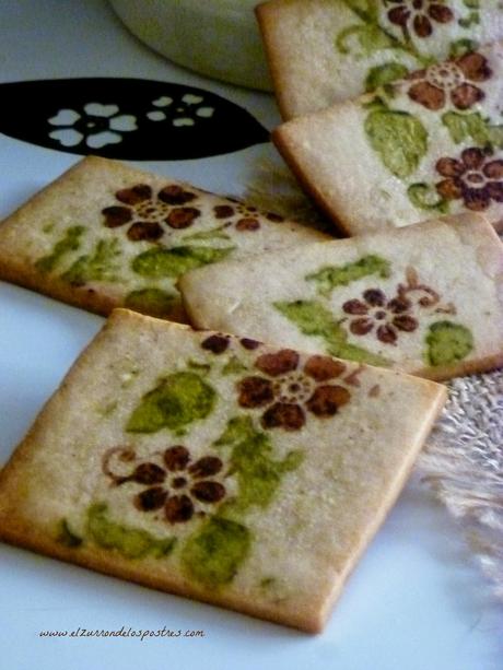 Galletas pintadas con Té Matcha y Cacao
