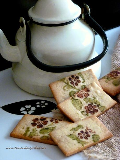 Galletas pintadas con Té Matcha y Cacao